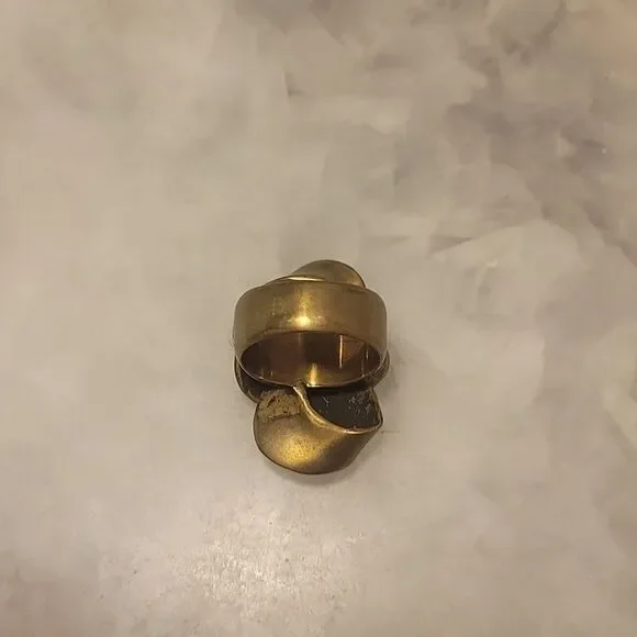 NWT ManiaMania Muse Ring Brass Gold Edgy Indie Punk Abstract Sculptural Modern 7